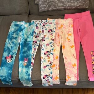 4 pairs- Disney Amazon Essentials girls leggings.
